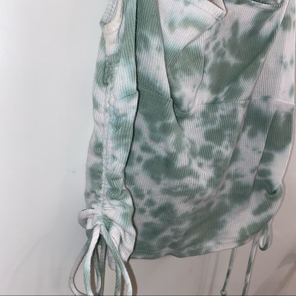 ZUMIEZ Lunachix Side Ruched Green Tie Dye Cami Tank Top - Picture 2 of 6